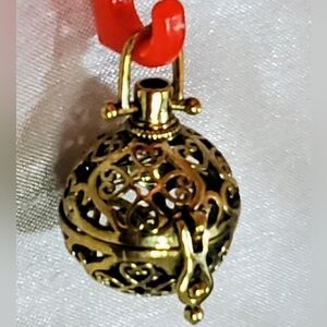 Gold Filigree Hinged Pendant. Witchball